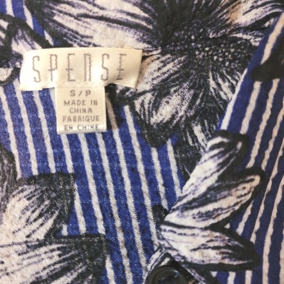 Button down sleeveless floral collared long length tunic blouse / dress - Picture 6 of 8